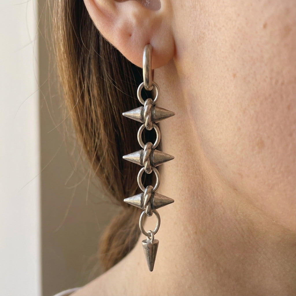 Triple Spike Drop Earrings