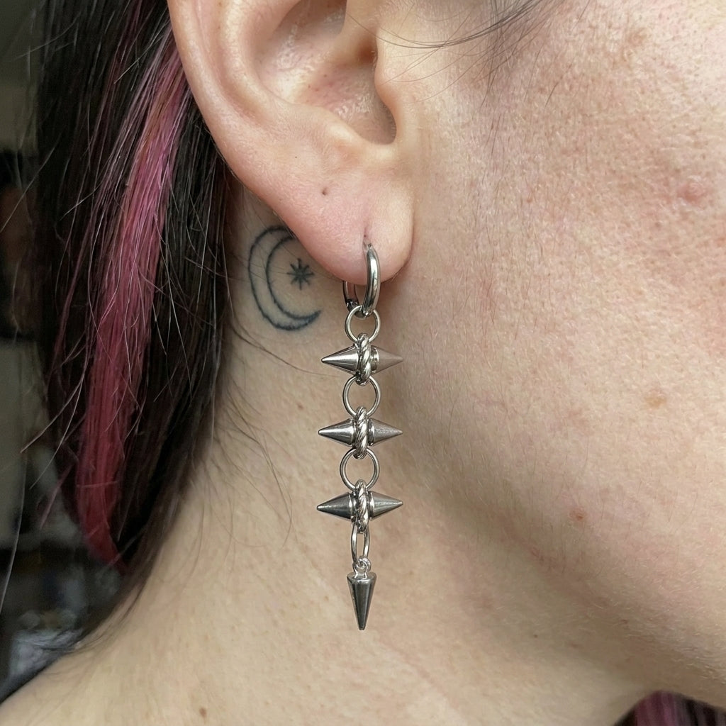 Triple Spike Drop Earrings