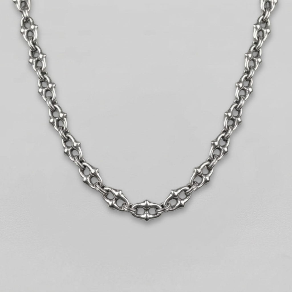Gothic Spiked Cross Link Chunky Chain Choker Necklace