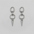 Oorringen met grove ringschakels en puntige hanger