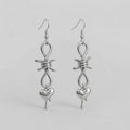 Barbed Wire Knot Dripping Heart Drop Earrings