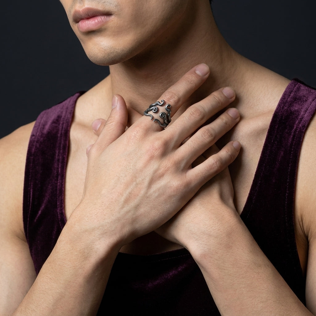 Octopus Tentacle Open Ring