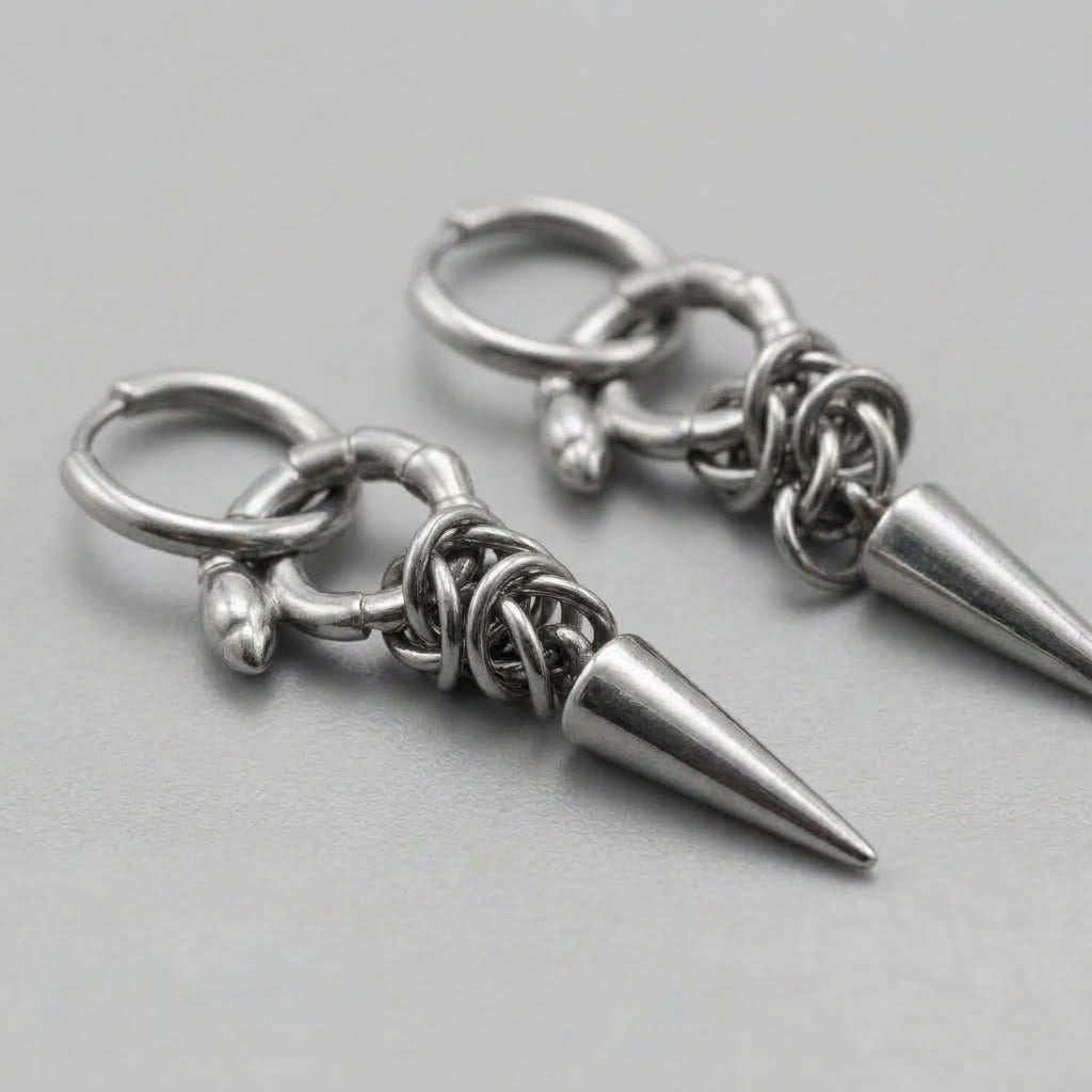 Knotted Spike Drop Earrings
