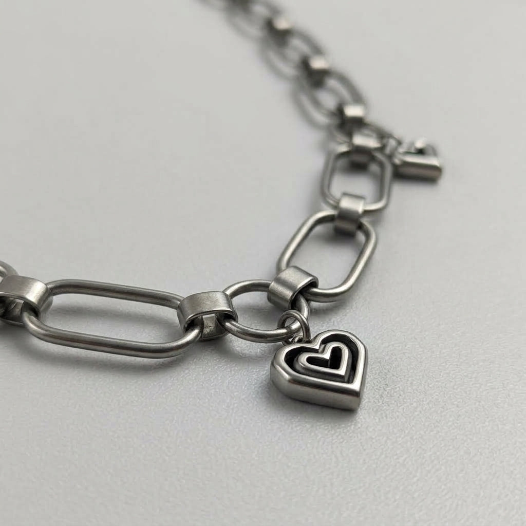 Heart Charm Paperclip Necklace