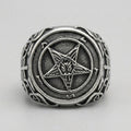 Baphomet Pentagram Signet Ring