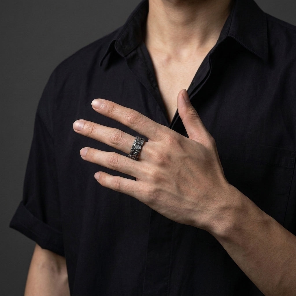 Runic Rose Band Ring