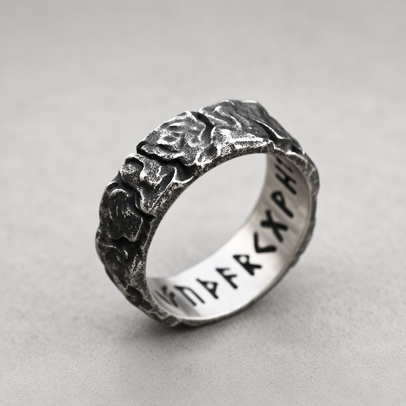Runic Rose Band Ring