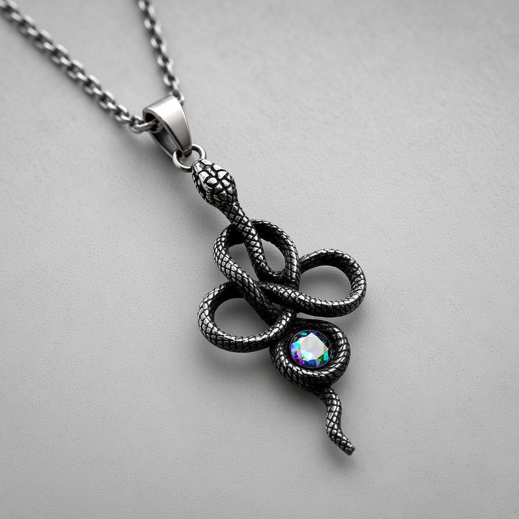 Serpent Knot Gem Necklace