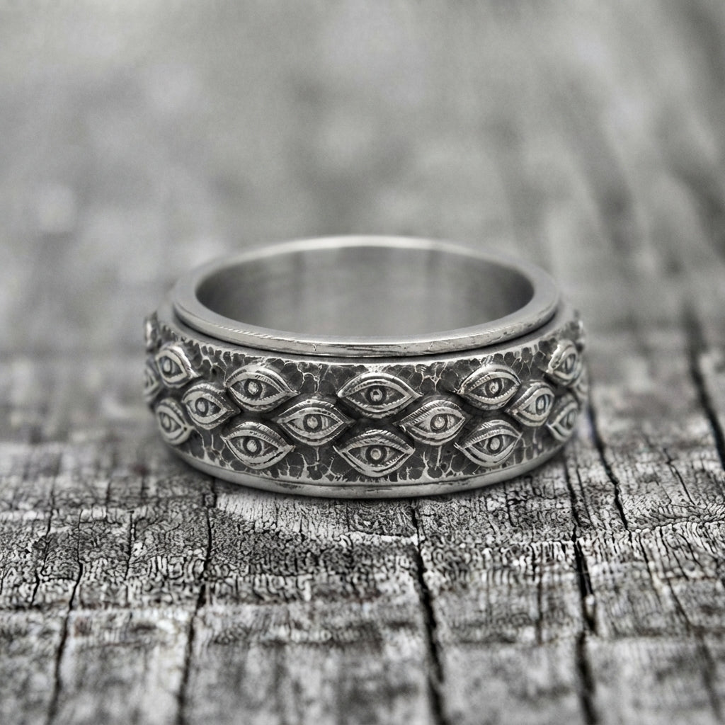 Evil Eye Eternity Spinner Ring