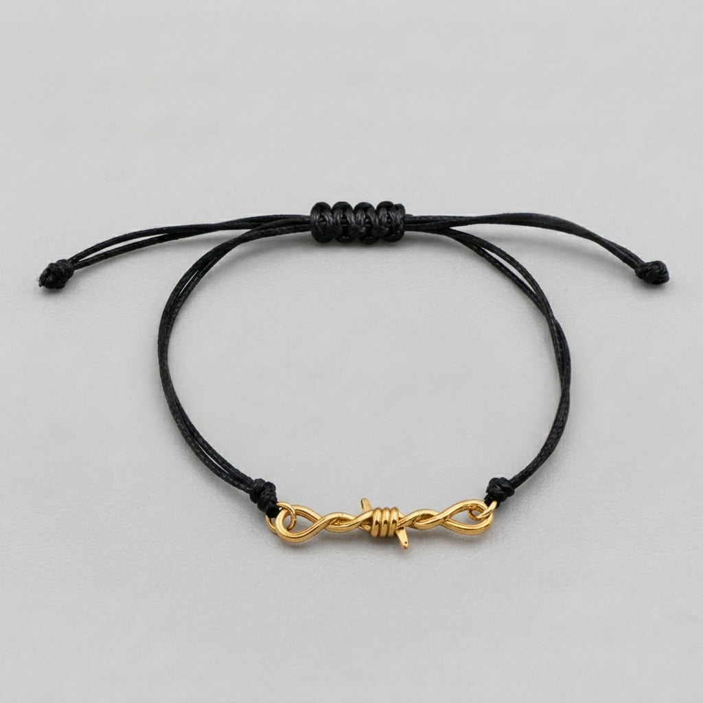 Gold Barbed Wire Chain Bracelet