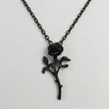 Eternal Black Rose Stem Necklace