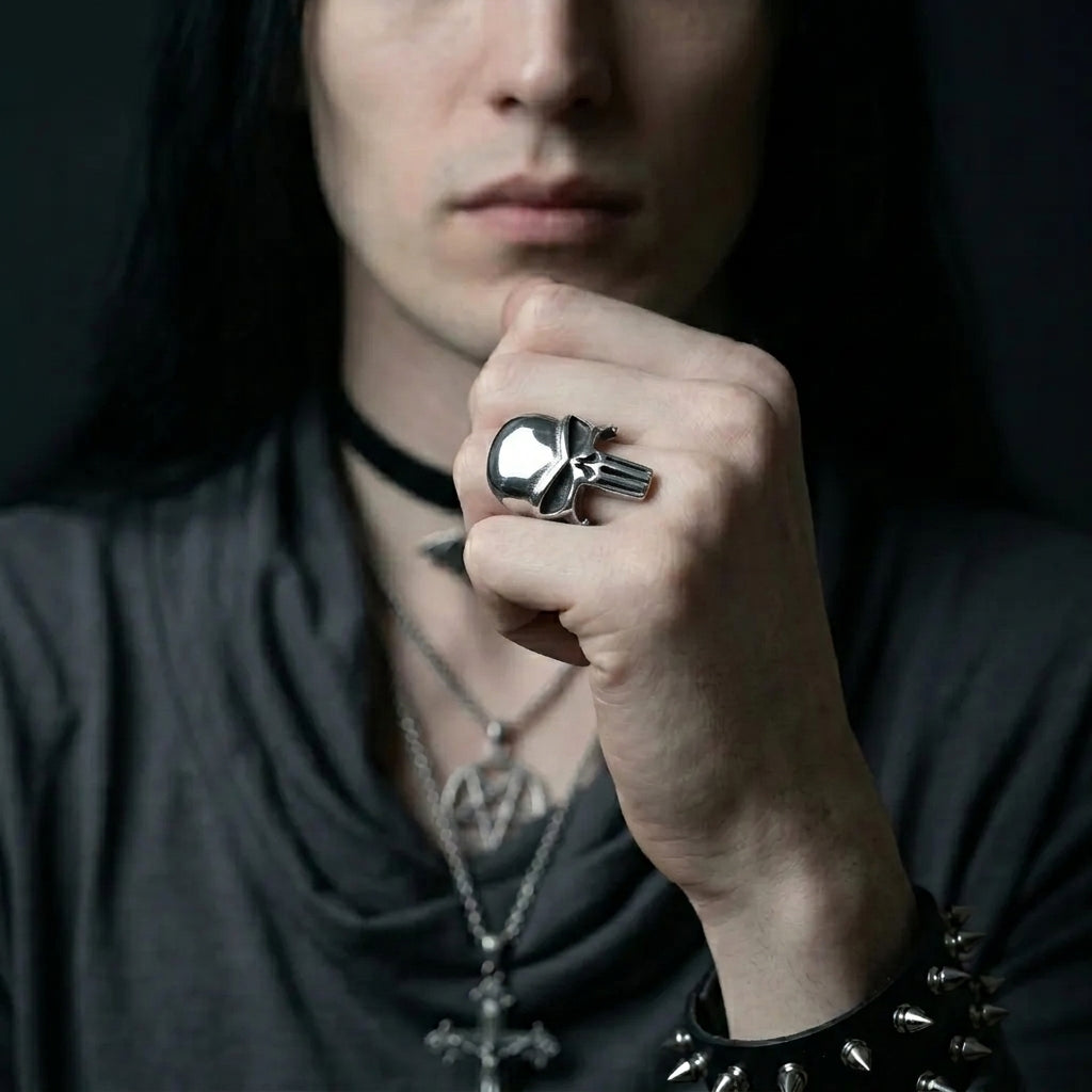 Sleek Death's Head Signet Ring