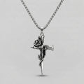 Thorn Rose Cross Necklace