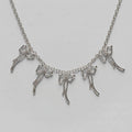 Five Bow Charm Chain Necklace