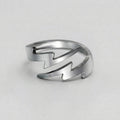 Double Lightning Bolt Open Band Ring