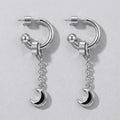 Crescent Moon Enamel Drop Earrings