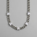 Crystal Station Curb Chain Necklace