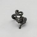 Witches Black Cat Wrap Ring
