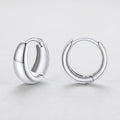 Silver Dome Huggie Earrings