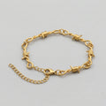 Gold Barbed Wire Chain Bracelet