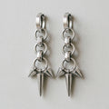 Triple Spike Rolo Chain Drop Earrings