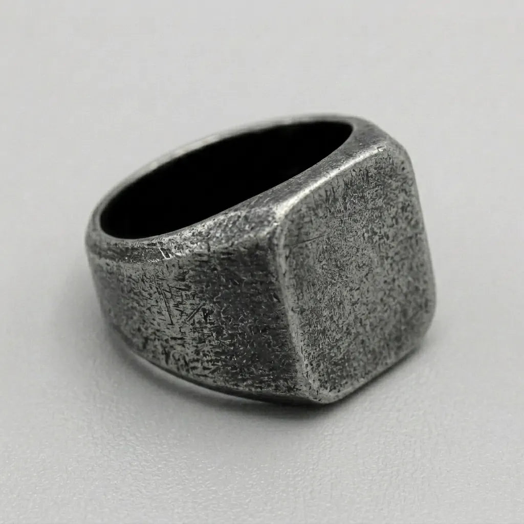 Minimalist Grunge Signet Ring