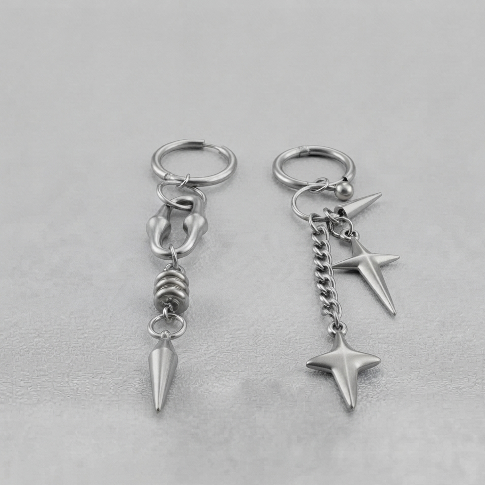 Mismatched Spike & Star Earrings