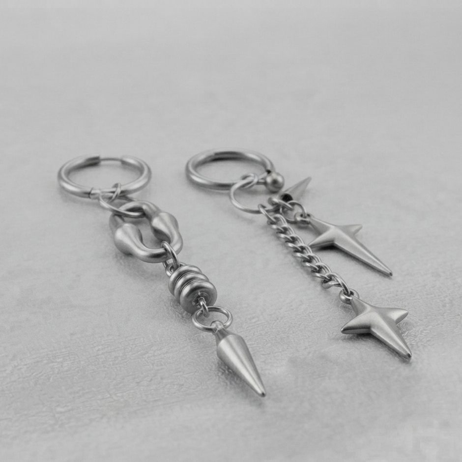 Mismatched Spike & Star Earrings