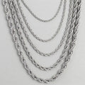 Silver Rope Chains Twisted Rope Chain Necklace
