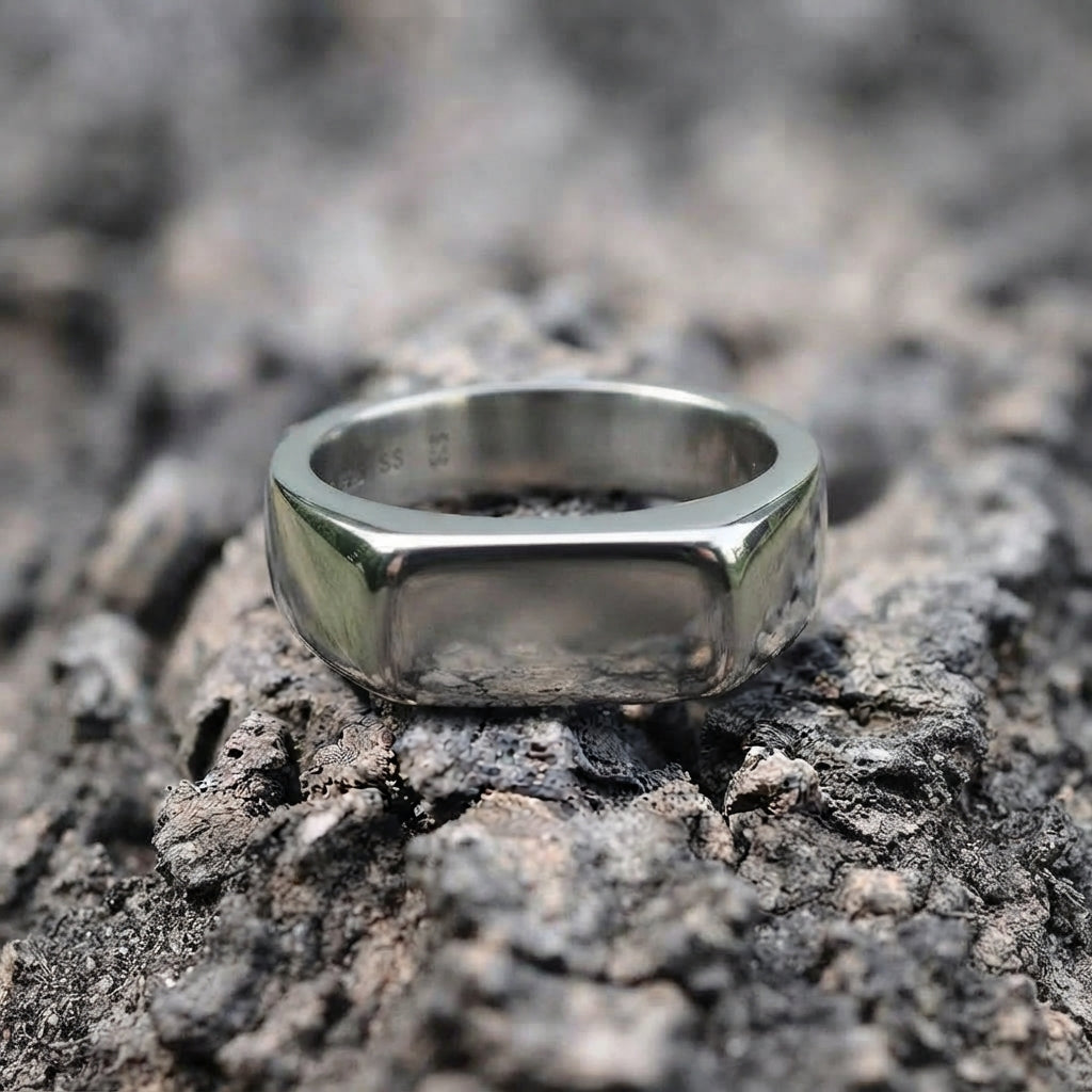 Polished Rectangle Signet Ring