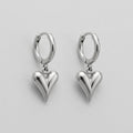 Puffy Heart Charm Huggie Hoop Earrings