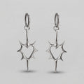 Thorned Heart Spike Drop Hoop Earrings