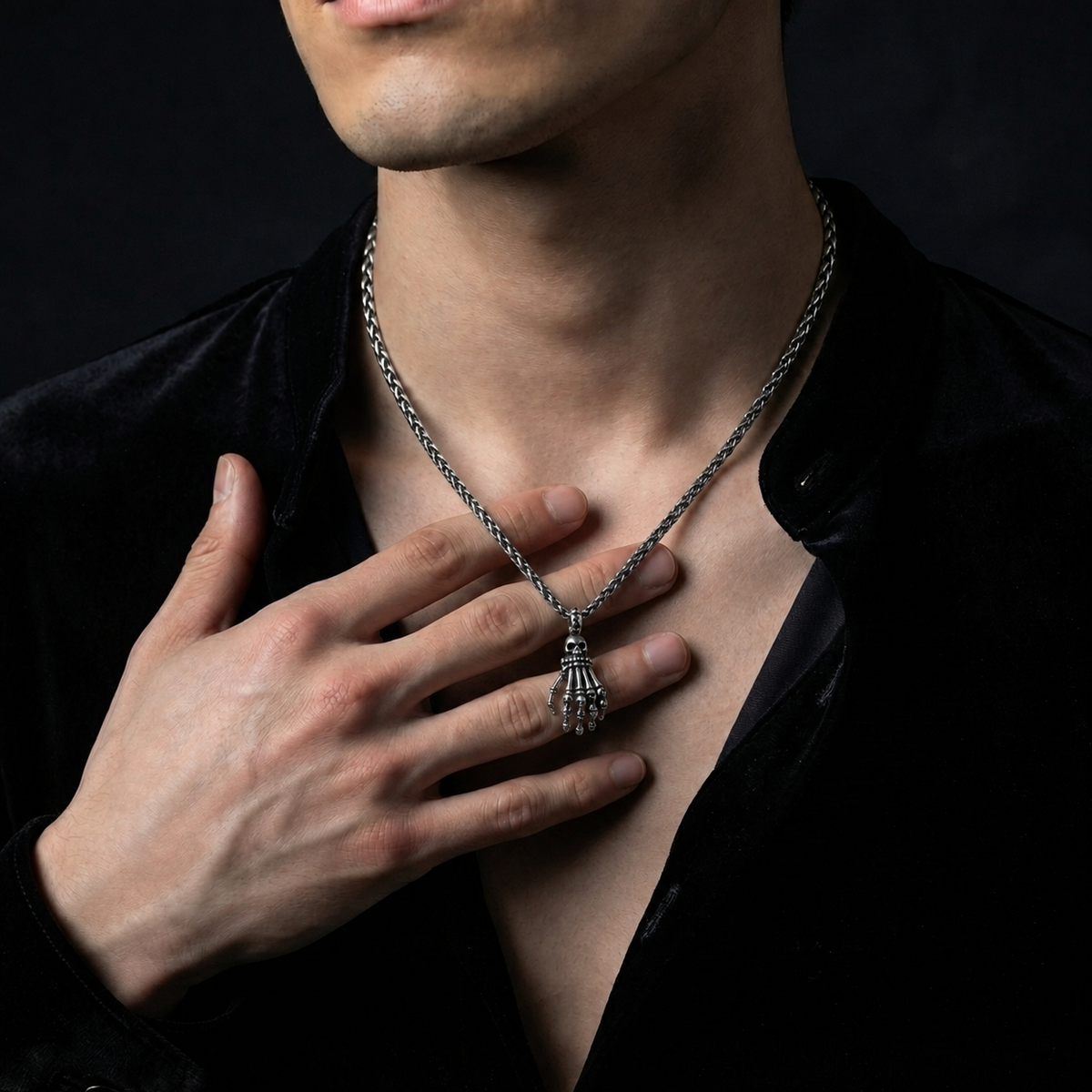 Skeleton Hand Pendant Necklace