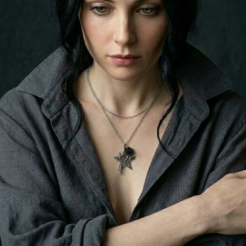 Dark Magic Rose Necklace