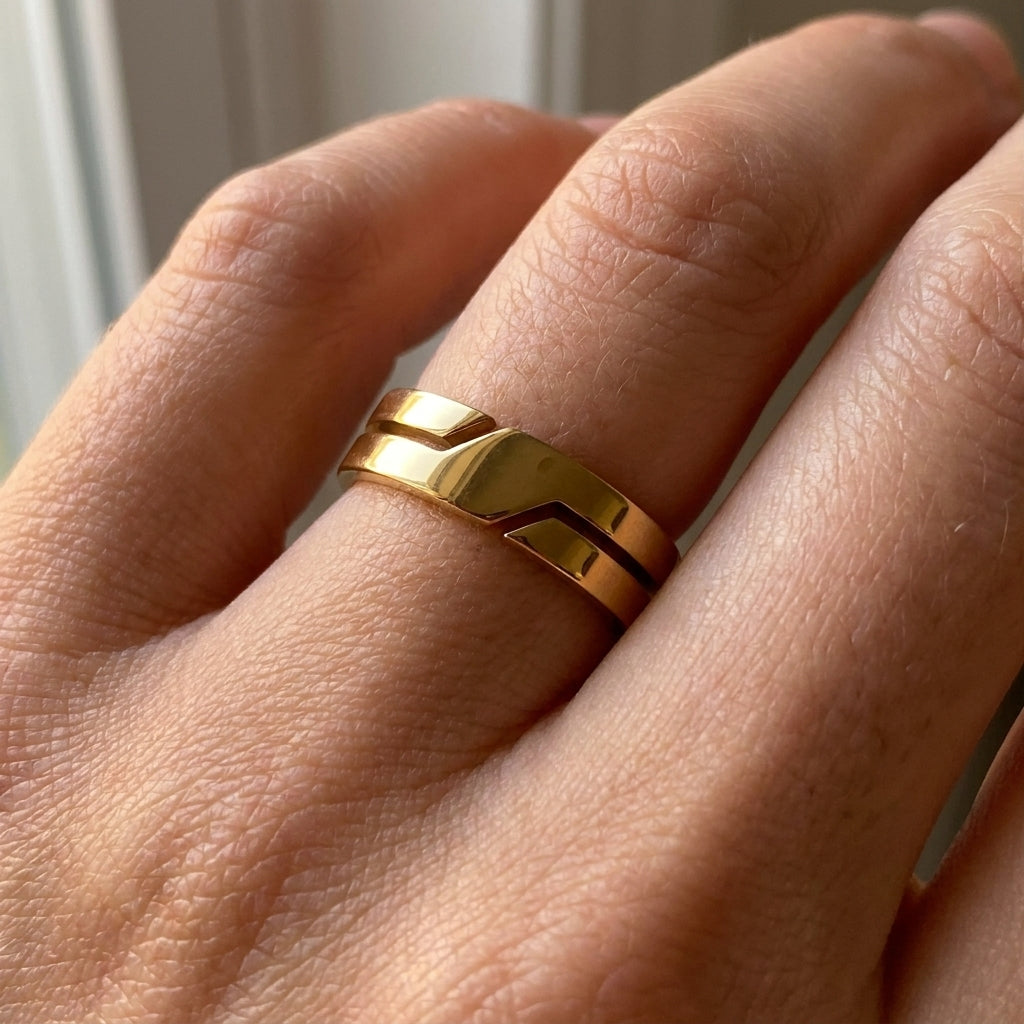 Gold Fracture Wrap Ring