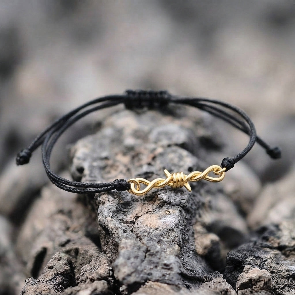 Gold Barbed Wire Chain Bracelet