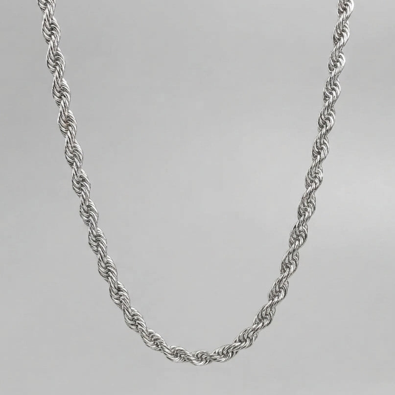 Silver Rope Chains Twisted Rope Chain Necklace