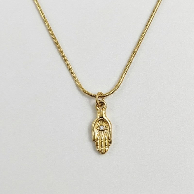 Gold Hamsa Hand Necklace