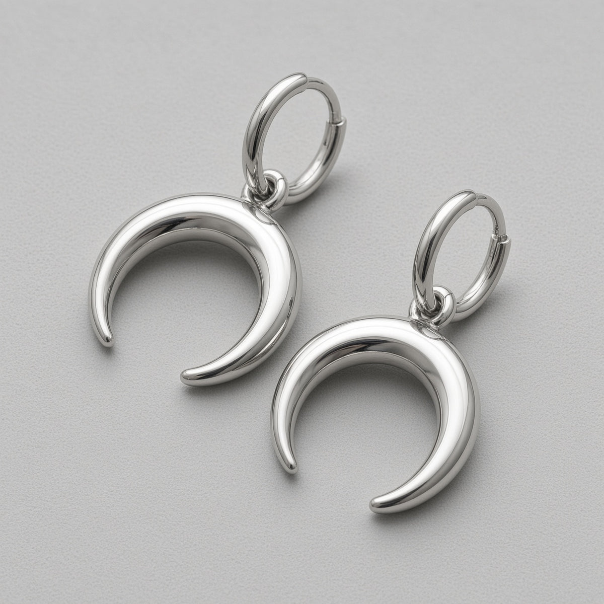 Crescent Horn Huggie Hoop Earrings