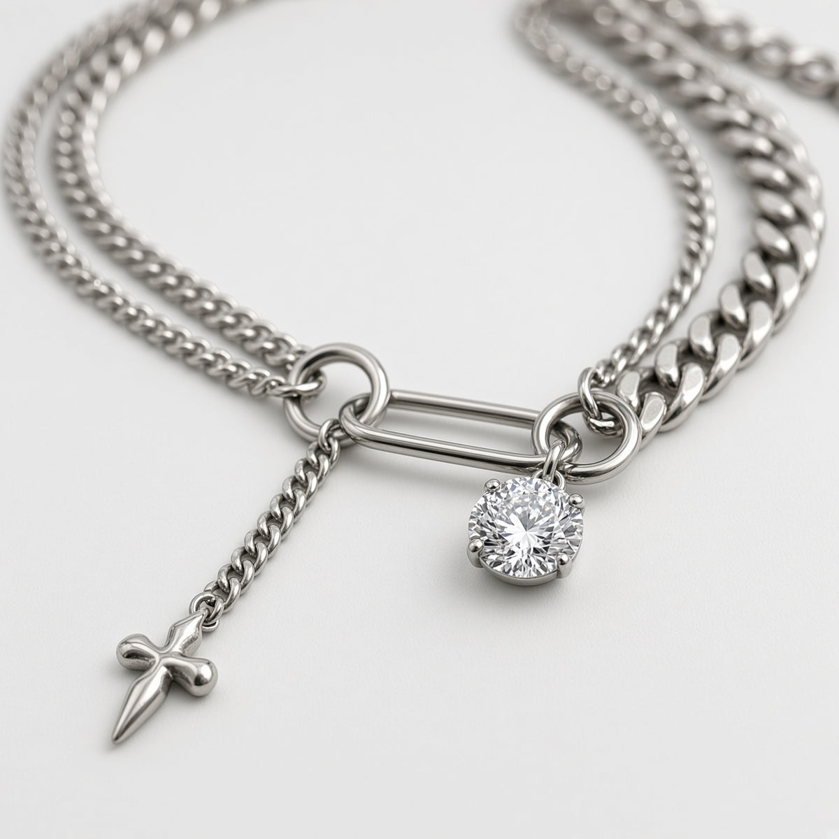 Slangenketting met zilveren kralen
