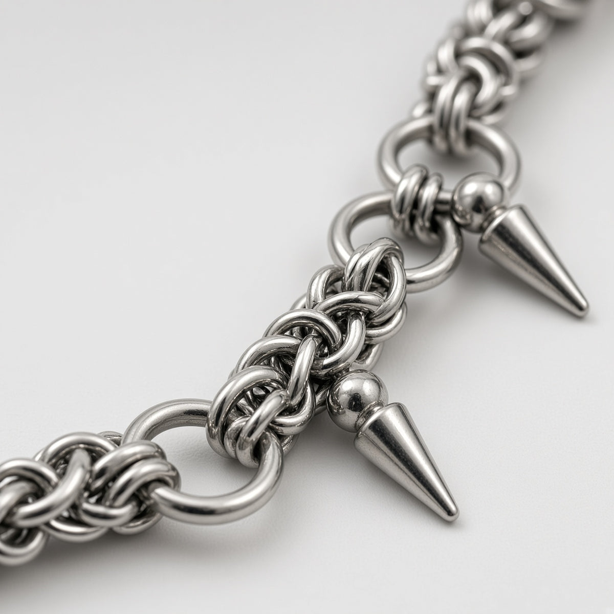 Byzantine Chainmaille O-Ring Spike Collar Necklace