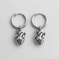 Heart Charm Hoop Earrings