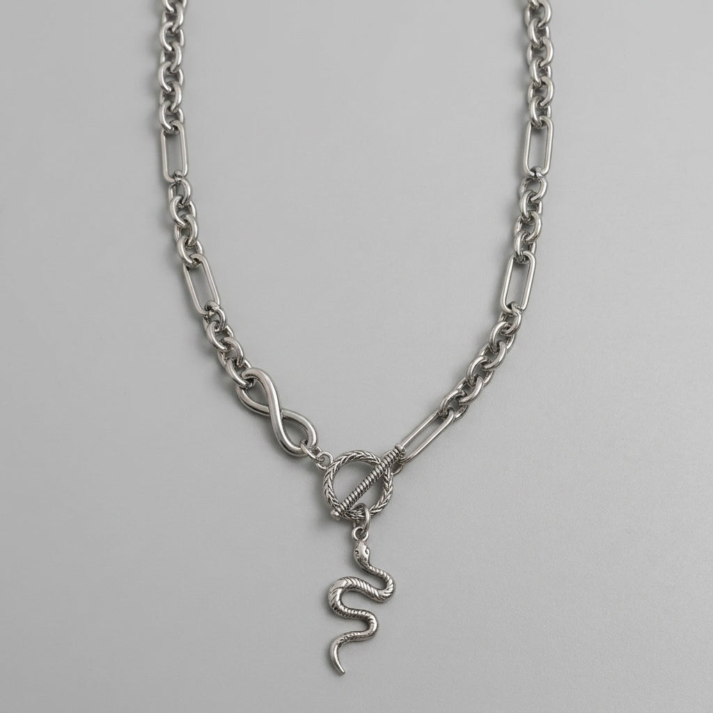 Infinity Toggle Snake Necklace