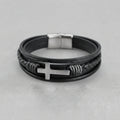 Leather Cross Bar Bracelet