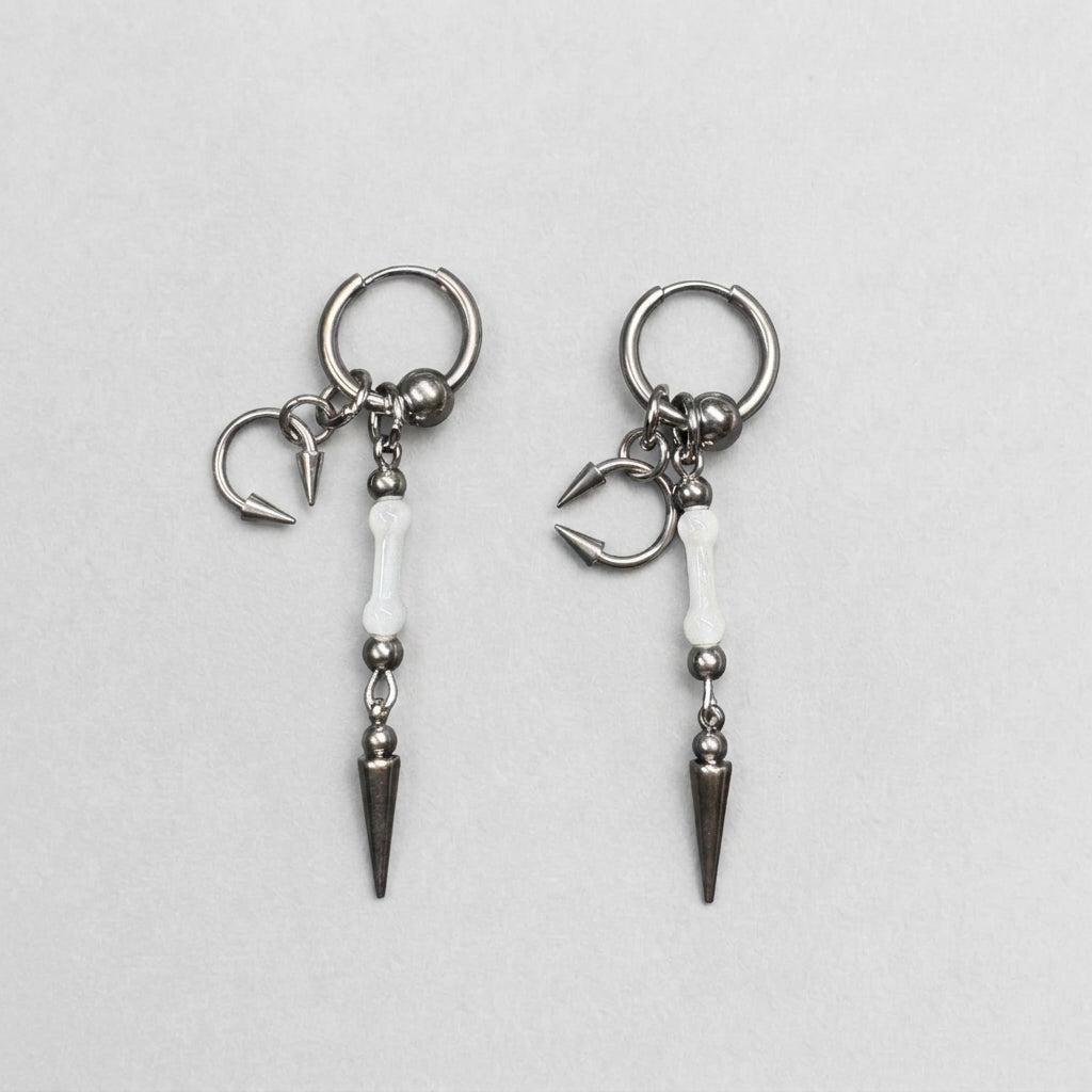 Moonstone Bead Spike Earrings