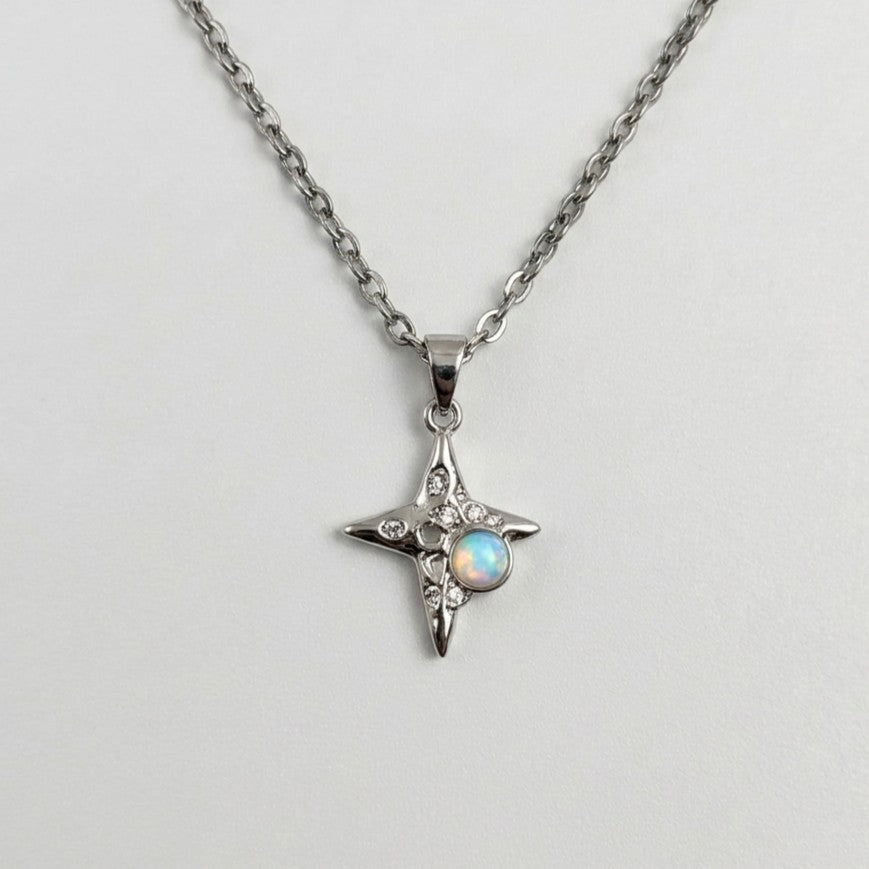 Opal Star Pendant Necklace