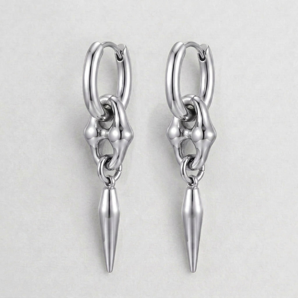Skull Bead Spike Earrings