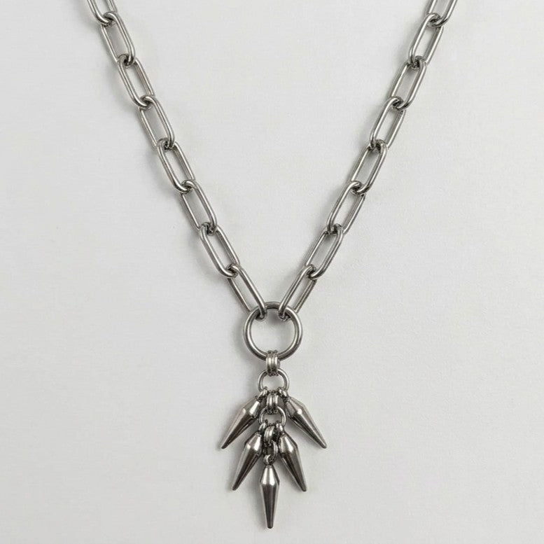 Spike Cluster Drop Necklace