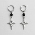 Star & Onyx Drop Earrings