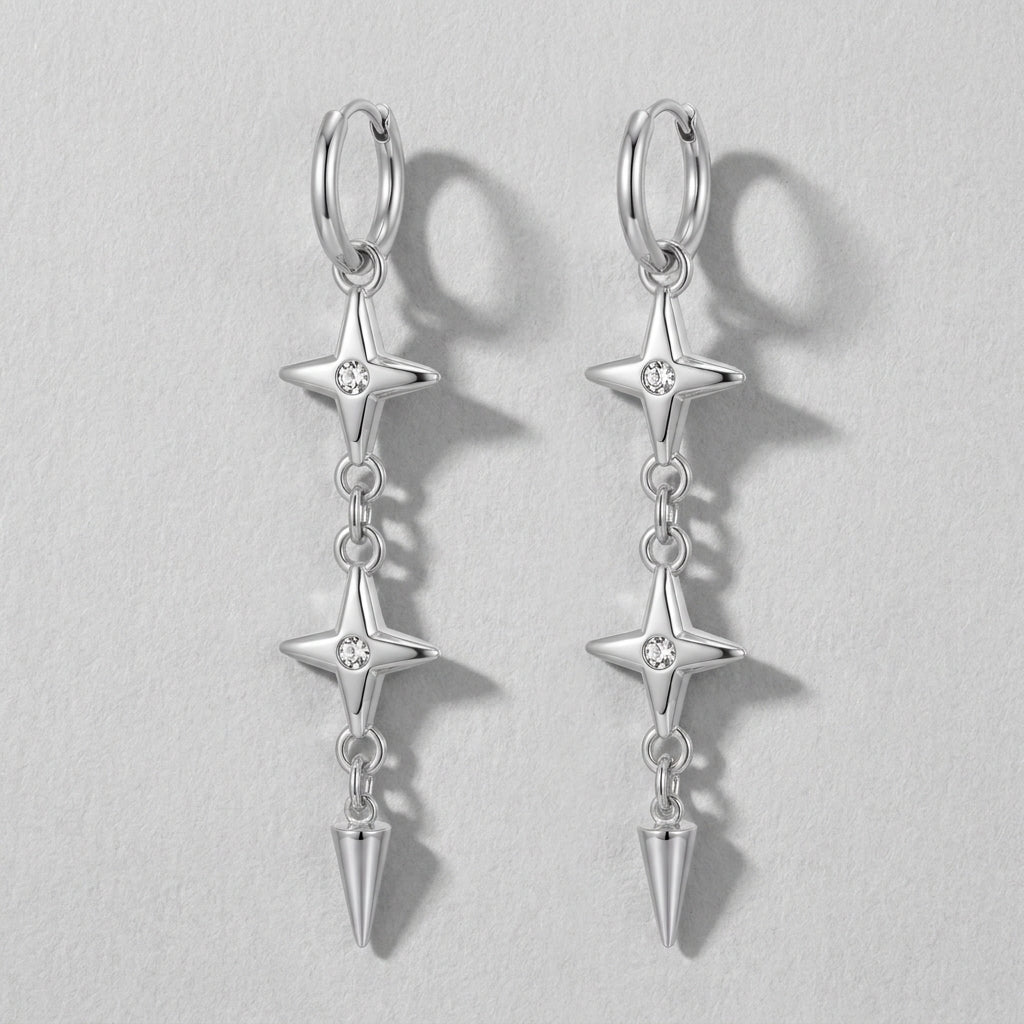 Star Spike Drop Earrings